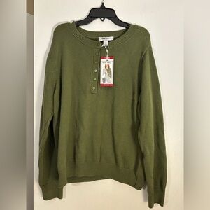 Nine West Sage Green Crew Neck Sweater
